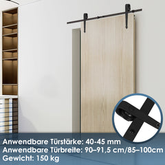 SWANEW Schiebetürbeschlag Komplettset - Schiebetürsystem für Holztüren und Falttüren Laufschiene-Schiene