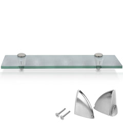 SWANEW Glasablage Glasregal, Wandregal Mattglas mit 8mm ESG Sicherheitsglas und Halterung, Duschregal/Badablage