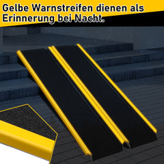 SWANEW 2 Stück Auffahrrampe, 118cm Alu Rollstuhlrampe, Laderampe Tragfähigkeit 300kg