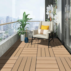 SWANEW WPC Terrassenfliesen, 30x30 cm, WPC Fliesen Balkonfliesen, 1㎡-5㎡ Klickfliese