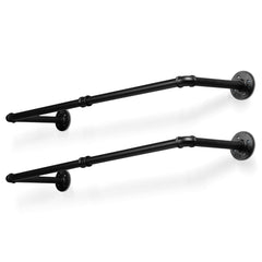 SWANEW Wandgarderobe Kleiderstange Wandmontage mit Haken, 92 x 25 cm 65kg Belastbar