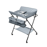 SWANEW Baby Wickeltisch Klappbar, Wickelkombination, mit 4 Rollen