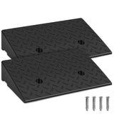 SWANEW 2 Stück Auffahrrampe Gummi, Bordsteinrampe, Rollstuhlrampe 49x30x11cm