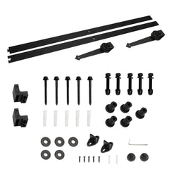 SWANEW Schiebetürbeschlag Komplettset - Schiebetürsystem für Holztüren und Falttüren Laufschiene-Schiene