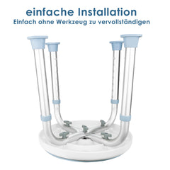 SWANEW Duschhocker für Senioren, 360°Drehbarer Runder Badhocker, höhenverstellbarer,Rutschfester Badezimmerhocker,Duschhilfe，belastbar bis 136 kg