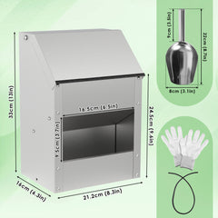 SWANEW Hühnerfutterautomat, Futterspender Hühner, 4.5/11.5kg, mit Deckel & Wandhalterung