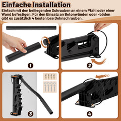 SWANEW Manueller Holzspalter mit langen Handgriff, Handholzspalter, Wandhalterung Brennholzspalter