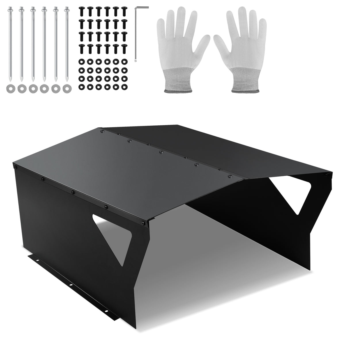 SWANEW Mähroboter Garage, Garage für Robotermäher, Verzinktes Blech, 78x60x34cm, Carport Überdachung für Rasenroboter
