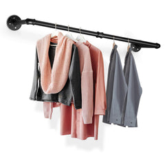 SWANEW Wandgarderobe Kleiderstange Wandmontage mit Haken, 92 x 25 cm 65kg Belastbar