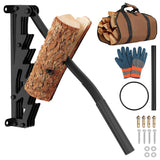 SWANEW Handholzspalter mit langen Handgriff, Manueller Holzspalter, Wandhalterung