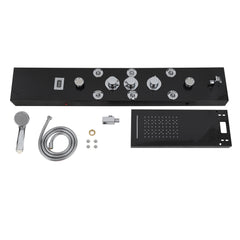 SWANEW 6-in-1 LED Duschpaneel mit Armatur, Edelstahl 304 Duschsäule mit 5 Duschfunktionen, Wandmontage