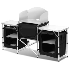 SWANEW Faltbar Campingküche,Campingschrank mit Tragetasche,Alu Outdoor Camping Küche,Zeltschrank,Küchenbox