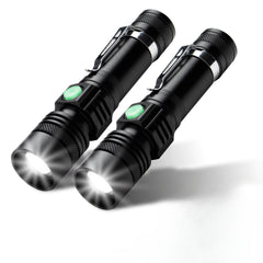 SWANEW 2x Super hell Taschenlampe LED Taschenlampen Taktisches Fackel USB 18650 Akku Batterie Flashlight wiederaufladbare