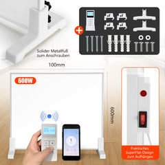 SWANEW Infrarotheizung 300W-1200W mit Thermostat, Infrarot Wandheizung mit Überhitzungsschutz, Wandheizung Elektrisch, Mobile & Energiesparend