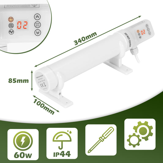 SWANEW Gewächshausheizung mit thermostat, Gewächshaus Heizung, Elektrische Heizung für Gewächshäuser, Frostwächter