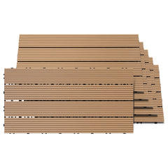 SWANEW WPC Terrassenfliesen, 30x60cm Balkonfliesen, Klickfliesen, Gartenfliesen, 1㎡-5㎡