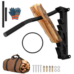 SWANEW Manueller Holzspalter mit langen Handgriff, Handholzspalter, Wandhalterung Brennholzspalter