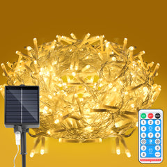 SWANEW Solar Eisregen Lichterkette, Solarlichterkette, 5/10/15M Weihnachten Deko