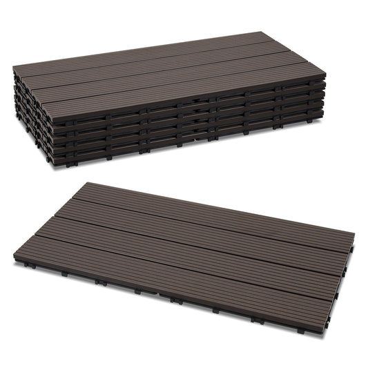 SWANEW WPC Terrassenfliesen, 30x60cm Balkonfliesen, Klickfliesen, Gartenfliesen, 1㎡-5㎡