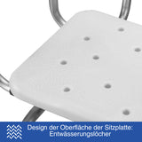 SWANEW Duschstuhl 360°Drehbarer, Höhenverstellbar Duschsitz mit abnehmbaren Armen und Rückenlehne,  Badehocker, rutschfest, Stabil