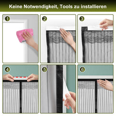 SWANEW Insektenschutz, Fliegengitter Tür, Magnetvorhang, ohne Bohren