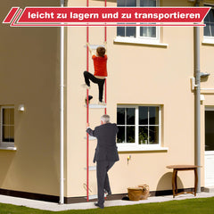 SWANEW 4,5m Faltbare Feuerleiter, EN1147 Zertifiziert, Rettungsleiter, Tragfähigkeit 450KG