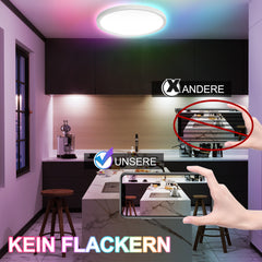 SWANEW 24W 2040LM Alexa Lampe Deckenlampe Deckenleuchte Smart Dimmbar Kompatibel mit Alexa & Google 2700K-6500K, Farbwechsel Flach Schlafzimmer Lampe, IP44 für Kinderzimmer Badezimmer