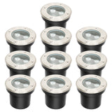SWANEW Bodeneinbaustrahler Aussen  Warmweiß Runde Bodenstrahler, 3W IP67 WasserdichtBodenleuchte aus Edelstahl für [Energieklasse G]