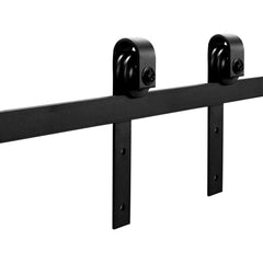 SWANEW Schiebetürbeschlag Schiebetürsystem Zubehörteil HolzSchiebetür Set mit Laufrollen und Schiene für schiebetür Zubehör Kohlenstoffstahl