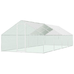 SWANEW Hühnerstall, 3x8x2m, Freilaufgehege, Kleintierstall, Voliere