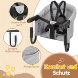 SWANEW Tischsitz Faltbar Babysitz, Verstellbar Sitzerhöhung, für 2-8.5cm Dicke Tische