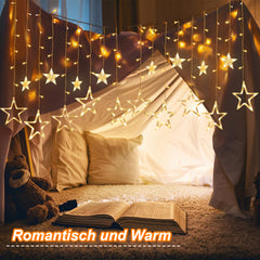 SWANEW LED Lichterkette, Warmweiß Lichterkettenvorhang mit 8 Modi für Innen Außen, IP44 Wasserfest für Weihnachten Garten Party Deko