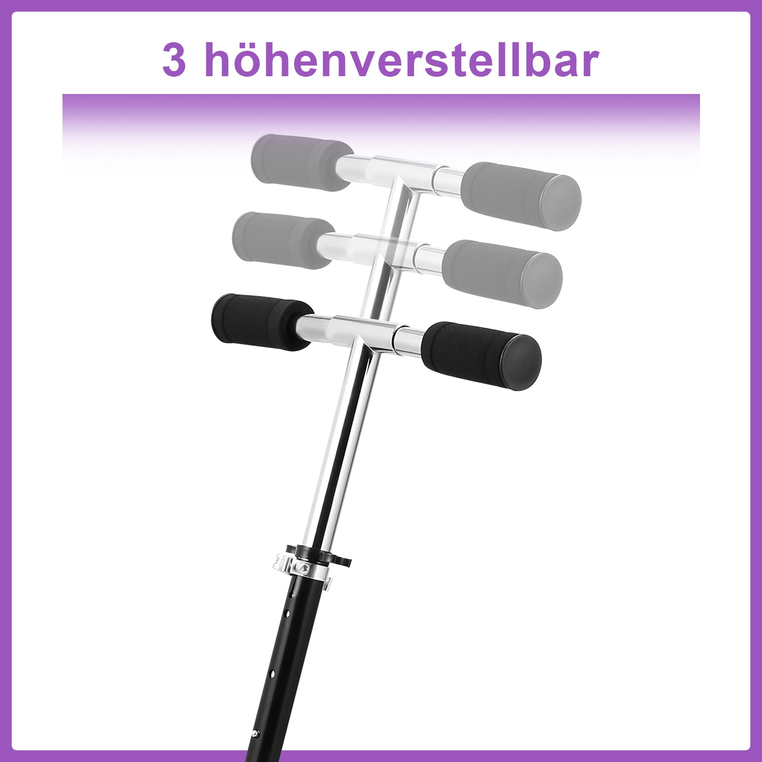 Kinderscooter Aluminium mit 205 mm Rädern & 3-fach höhenverstellbar
