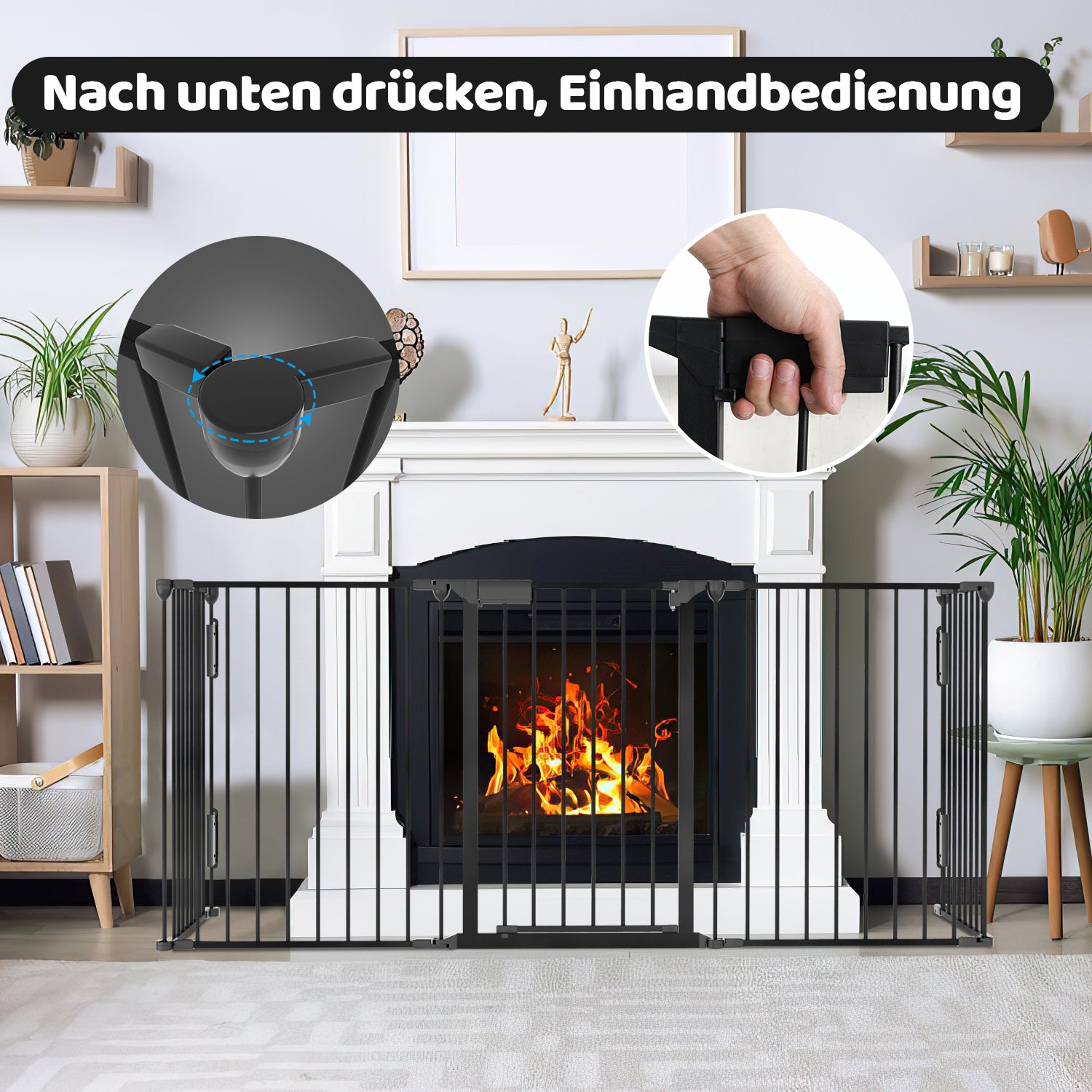 Kaminschutzgitter mit Tür Metall Absperrgitter