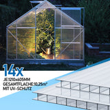 SWANEW 14x Polycarbonat Hohlkammerstegplatte Doppelstegplatte UV-beständigen Stegplatte Gewächshausplatte Für Gewächshaus Gartenbau Carports 60.5 x 121cm, 4mm | 10,25 m², Transparent