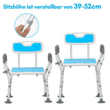 SWANEW 3 in 1 Duschhocker & Toilettenstuhl für Senioren, 36-52cm Höhenverstellbar Toilettensicherheits,Rahmen erhöhter Toilettensitz Badhocker für Erwachsene