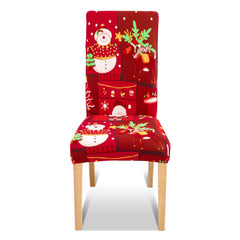 SWANEW Weihnachtliche Stuhlhussen, 4/8/12er Set Elastische Universelle Stuhlüberzug