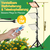 SWANEW Pflanzenlampe LED mit Ständer, Höhenverstellbare Pflanzenleuchte LED Vollspektrum, 242 LEDs Grow Lampe