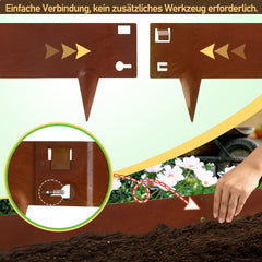 SWANEW Rasenkante mit Dornen, Beetumrandung Metall,  Beeteinfassung 15cm/18cm