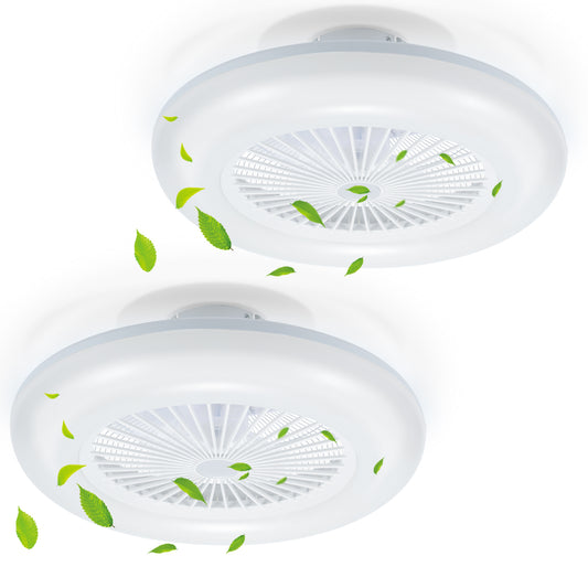 SWANEW 80W Deckenventilator mit Beleuchtung und Fernbedienung WLAN Ø55 cm, 6 Geschwindigkeiten, Dimmbar, Timer, Sommer-Winterbetrieb für Schlafzimmer Wohnzimmer [Energieklasse E]