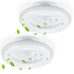 SWANEW 80W Deckenventilator mit Beleuchtung und Fernbedienung WLAN Ø55 cm, 6 Geschwindigkeiten, Dimmbar, Timer, Sommer-Winterbetrieb für Schlafzimmer Wohnzimmer [Energieklasse E]