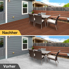 SWANEW PP Terrassenfliesen, Kunststoff-Pflastersteine, Kunststoffboden