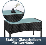 Polyrattan Sitzgruppe Set, Balkonmöbel, Gartenmöbel Set mit Sitzkissen, Lounge-Set, Terrassenmöbel für Balkon, Terrasse