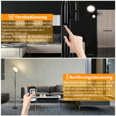 SWANEW LED Stehleuchte 27W Dimmbar Stehlampe, Deckenfluter mit 2 Lampen, Leseleuchte mit Fernbedienung, 175cm