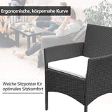 Polyrattan Sitzgruppe Set, Balkonmöbel, Gartenmöbel Set mit Sitzkissen, Lounge-Set, Terrassenmöbel für Balkon, Terrasse