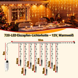 SWANEW Eiszapfen Lichterkette, mit Fernbedienung, Außen, 8 Modi & Timer, Weihnachtsdeko