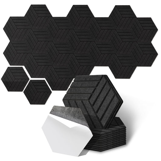 SWANEW Akustikplatten selbstklebend Filz – Hochdichte Akustikpaneele Schallabsorber Wand, Schalldämmplatten für Büro, Studio, Gaming-Room & Home-Office