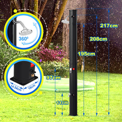 SWANEW Solardusche 20/35/40 Liter Solar Gartendusche Inkl. Schutzhaube und 180° Regenduschkopf, bis 60°C, 50 PSI Wasserdruck, ohne Stromanschluss, für den Garten Urlaub und Camping