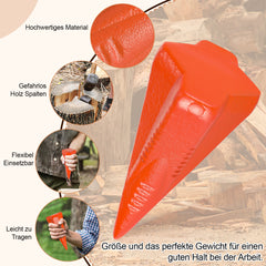 SWANEW Spaltkeil, Holz-Spaltgranate aus Carbon-Stahl 17cm Ø 7,4cm Keil Holzspaltkeil, Fällkeil Scheitkeil Drehkeil Spaltwerkzeug Keil