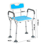 SWANEW 3 in 1 Duschhocker & Toilettenstuhl für Senioren, 36-52cm Höhenverstellbar Toilettensicherheits,Rahmen erhöhter Toilettensitz Badhocker für Erwachsene